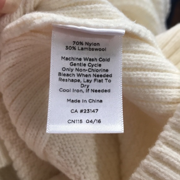 Talbots Mock Neck Lambswool Blend Knit Sweater XL Ivory - Picture 8 of 8